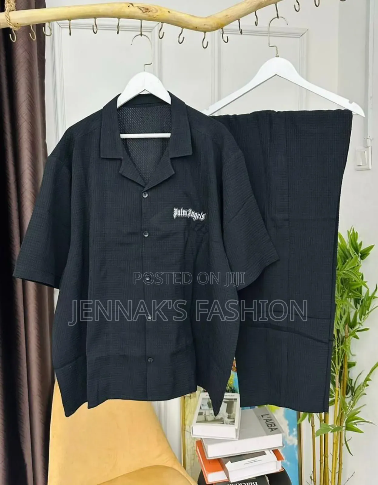 Black Top and Bottom Men's Wear