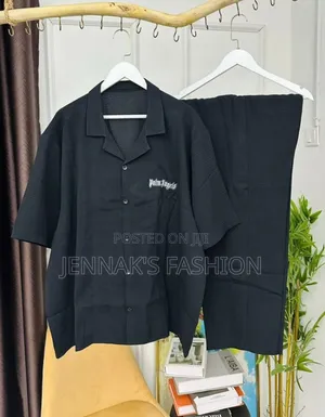 Black Top and Bottom Men's Wear