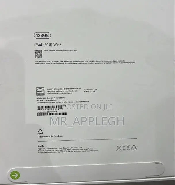 New Apple iPad (2025) 128 GB Pink