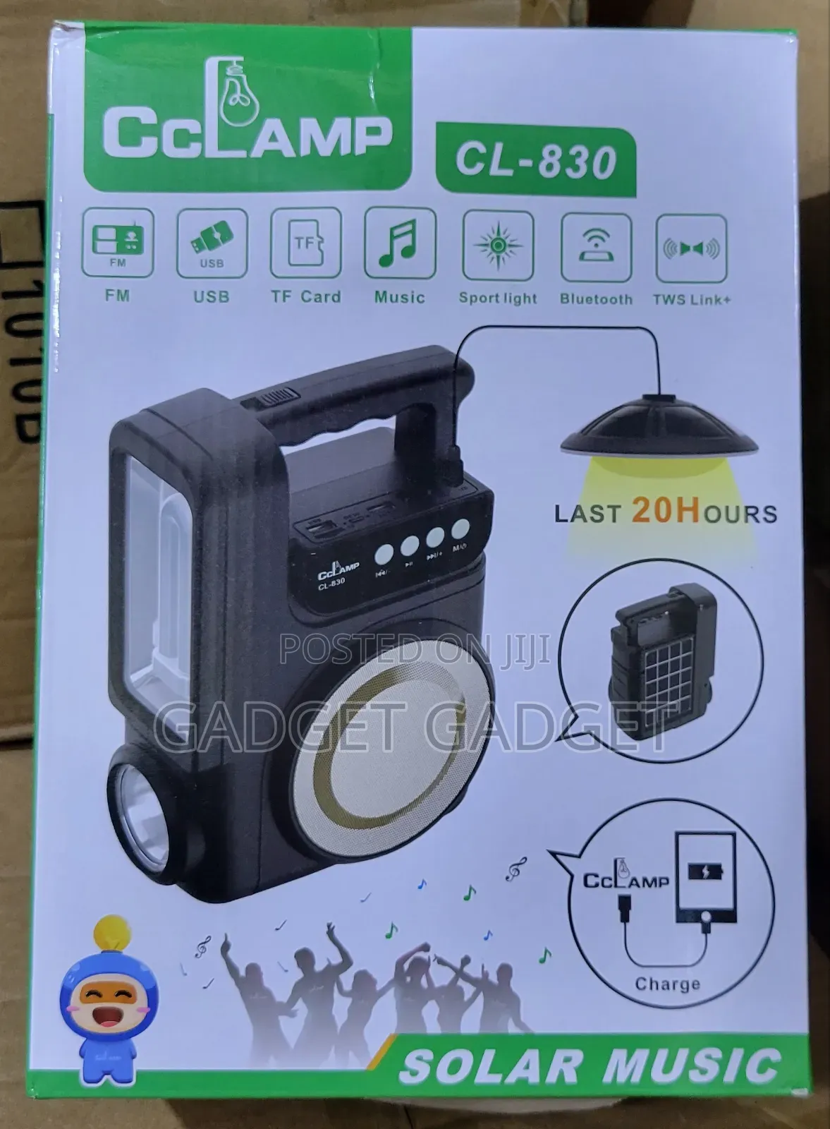 Cclamp Solar Music Machine/Lamp (Bluetooth Fm)