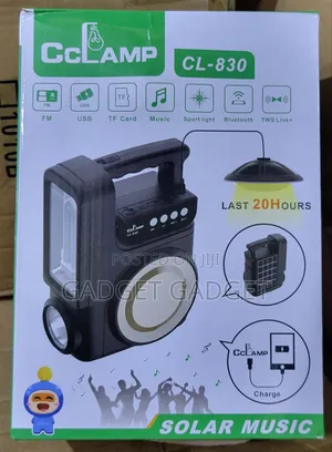 Cclamp Solar Music Machine/Lamp (Bluetooth Fm)
