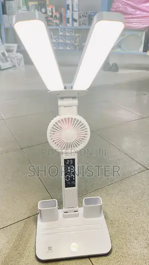 Led Digital Clock Fan and Clock Desk Lamp