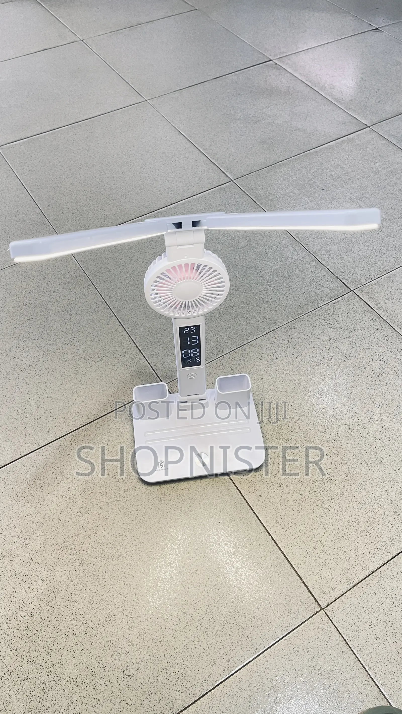Led Digital Clock Fan and Clock Desk Lamp