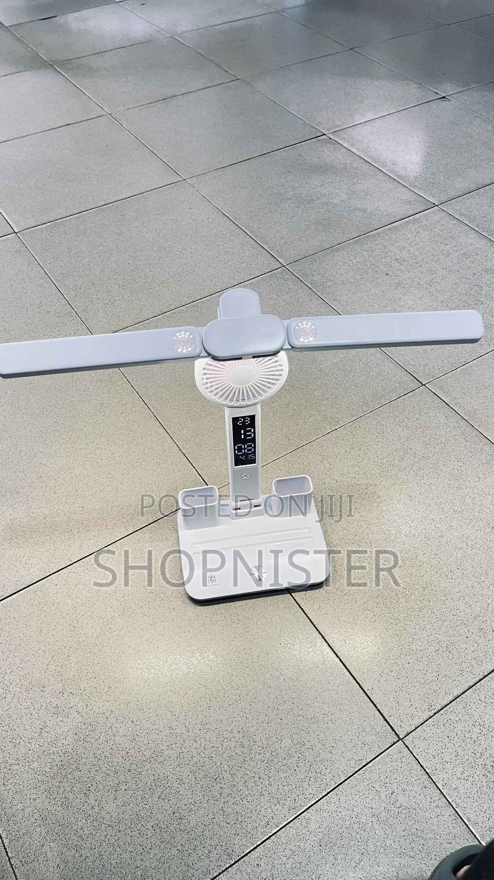 Led Digital Clock Fan and Clock Desk Lamp