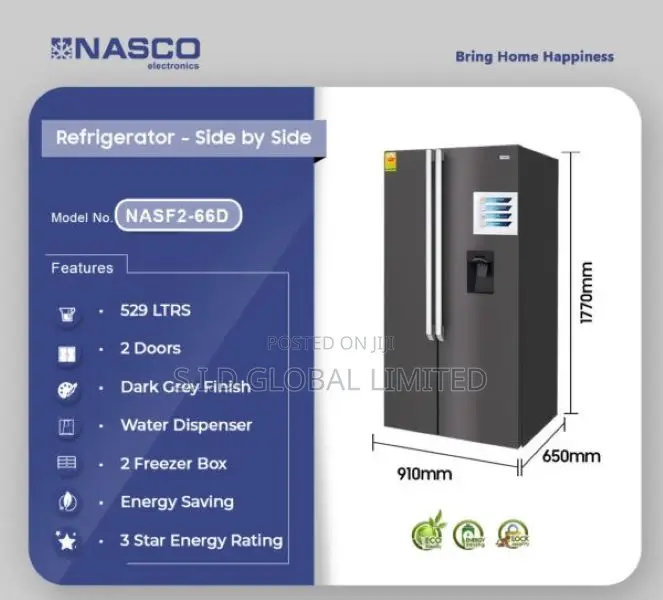 Nasco 529ltrs 3 Star Energy Rating Refrigerator