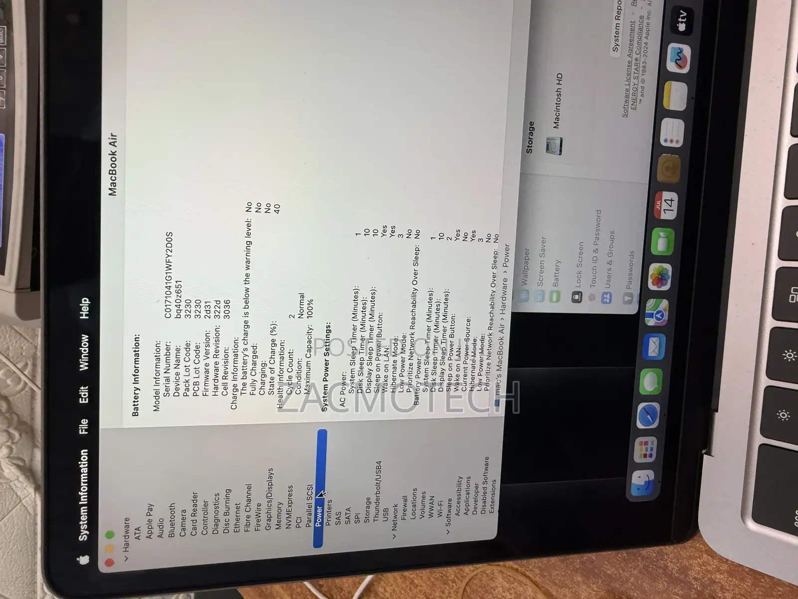 Laptop Apple MacBook Air 2022 M2 8GB Apple M2 SSD 256GB