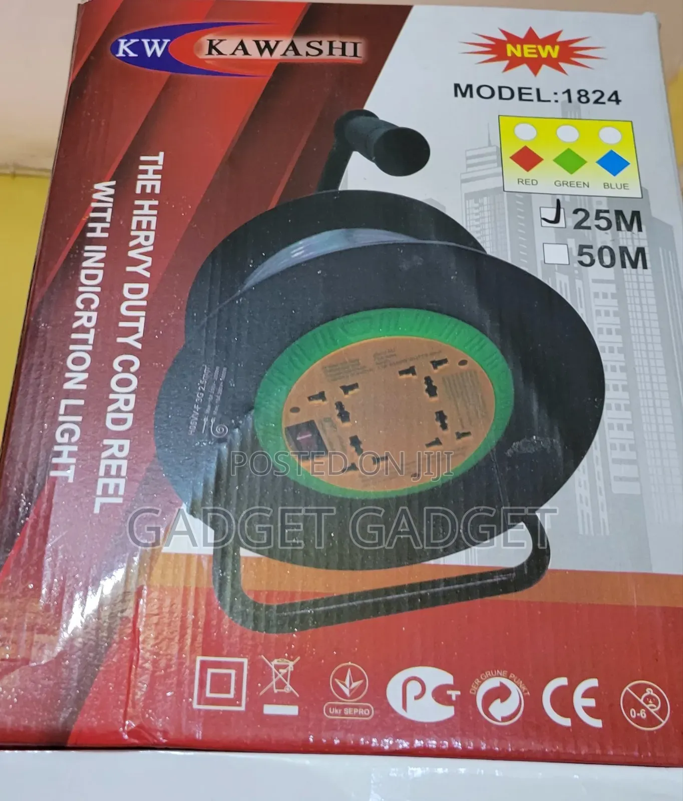 Hervy Duty Cord Reel With Indication Light 25m