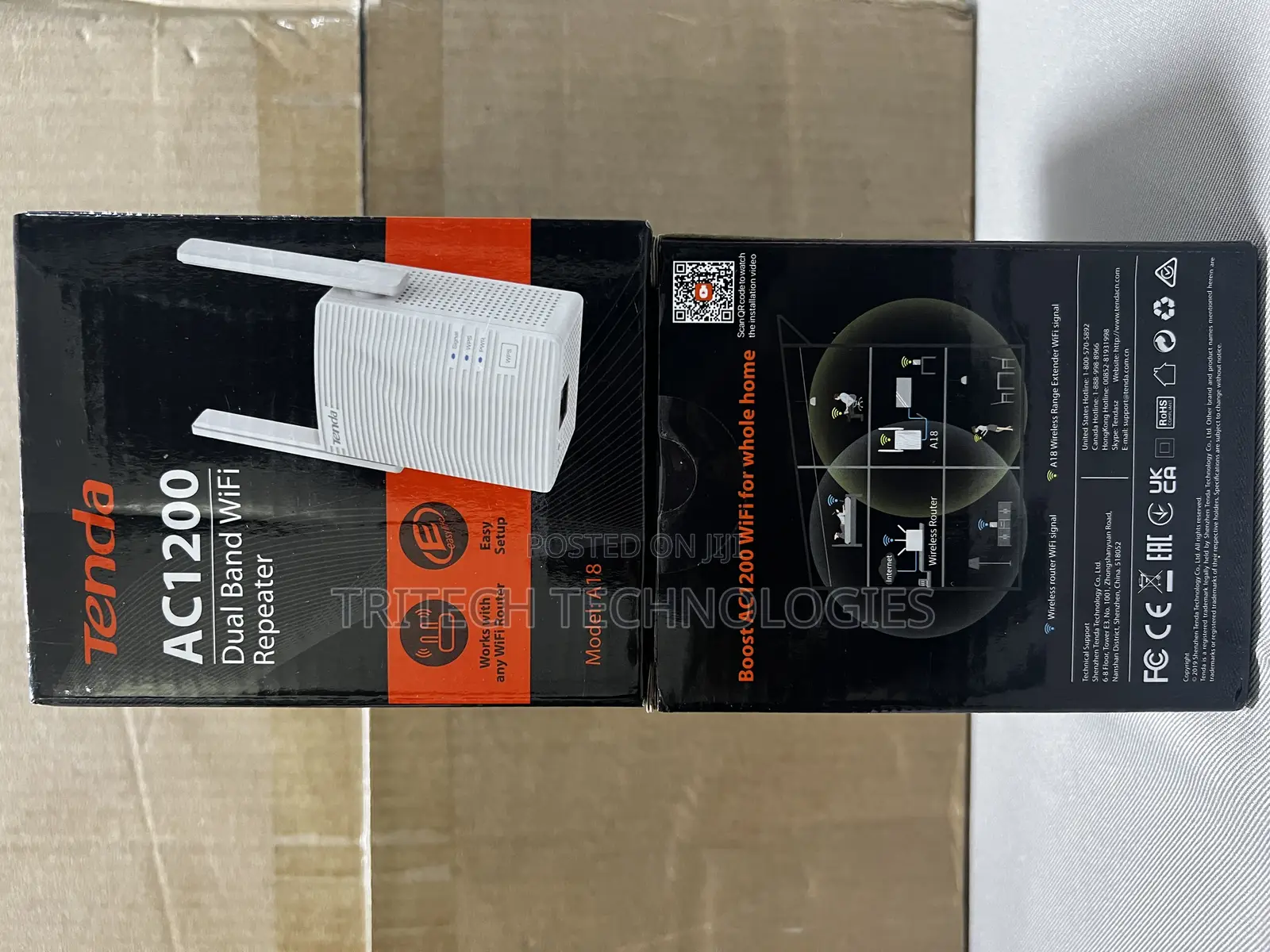 Tenda A18 Wi-Fi Range Extender Gigabit Repeater Ac1200