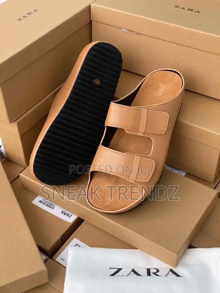 Zara Sandals Brown Leather
