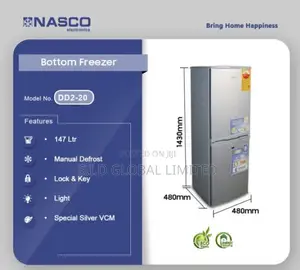 Nasco Dd2-20 Stainless Steel Bottom Mount Freezer Fridge