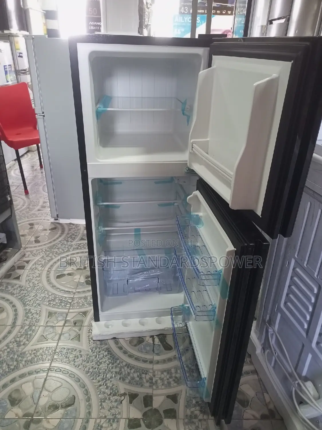 Elevate the Kitchen Westpool Glass Fridge Freezer Black 108l