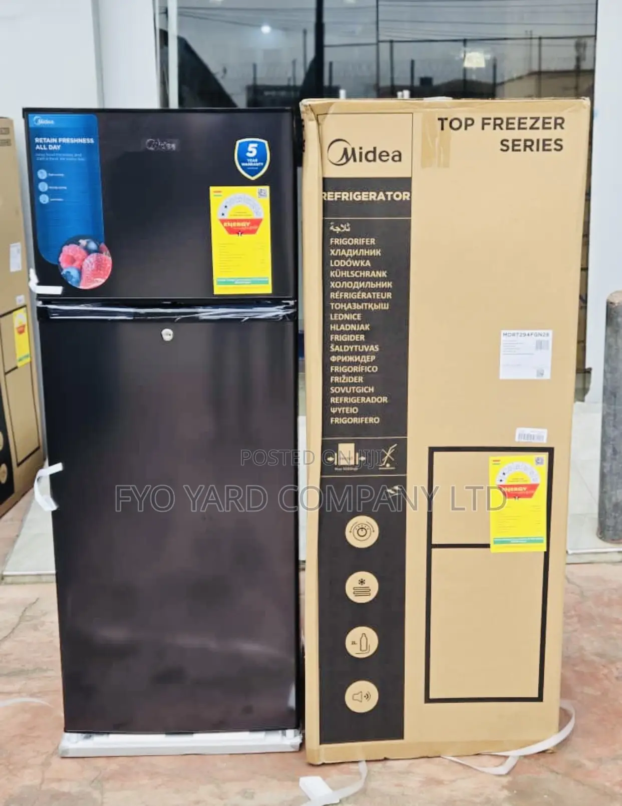 Midea 170ltr Double Door Top Mount Fridge