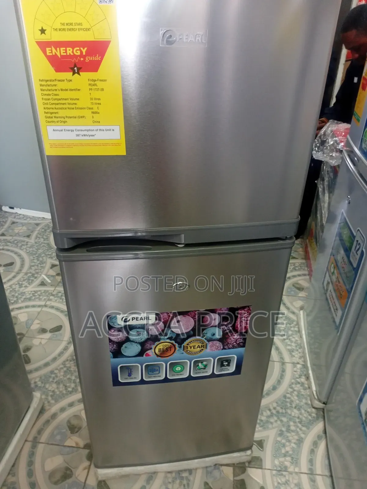 Energy Saving Pearl Fridge Freezer Pf-172t 108l System Set