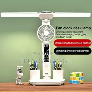 Multifunctional Modern Foldable Desk Table Lamp With Fan