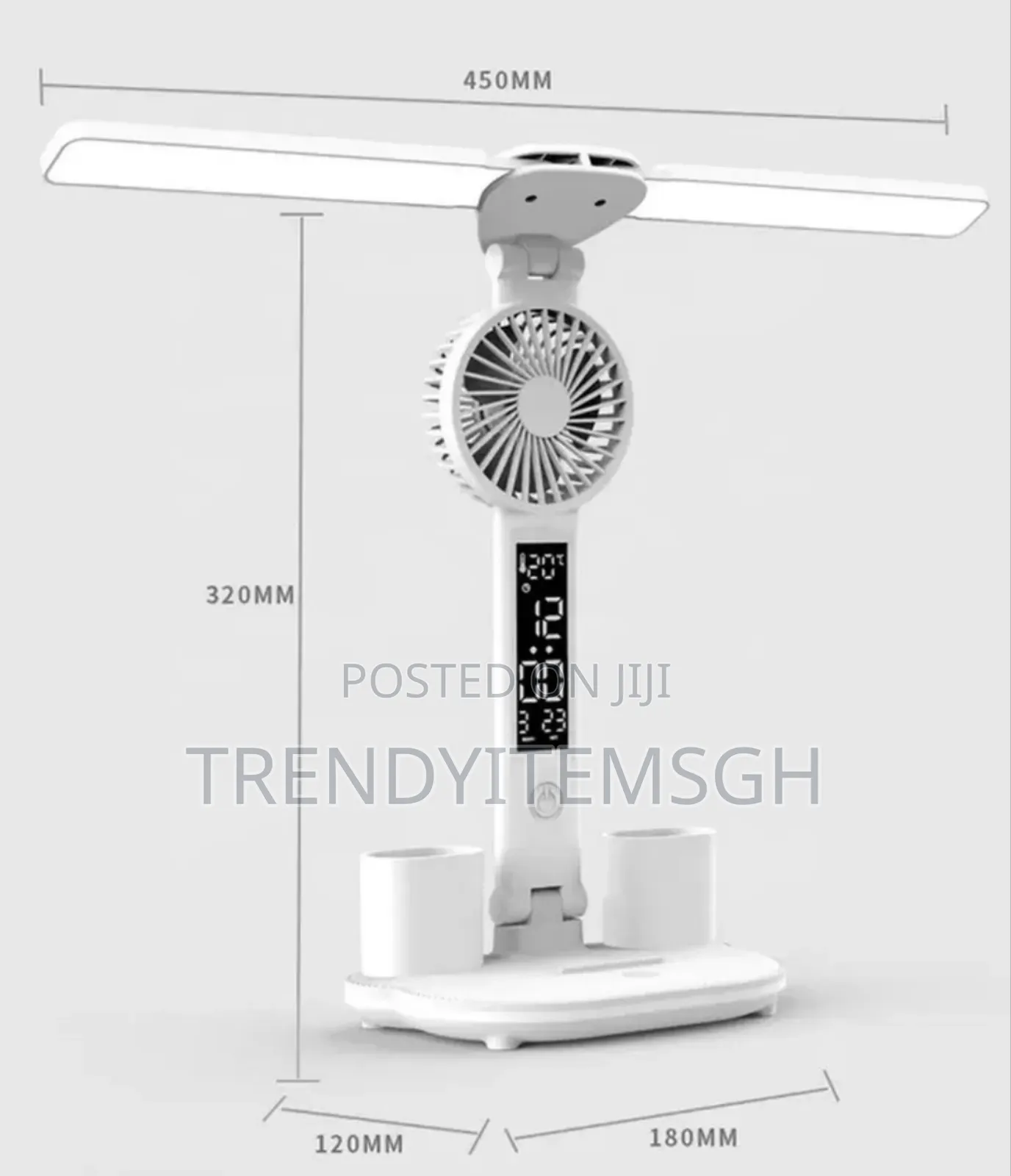 Multifunctional Modern Foldable Desk Table Lamp With Fan