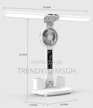 Multifunctional Modern Foldable Desk Table Lamp With Fan