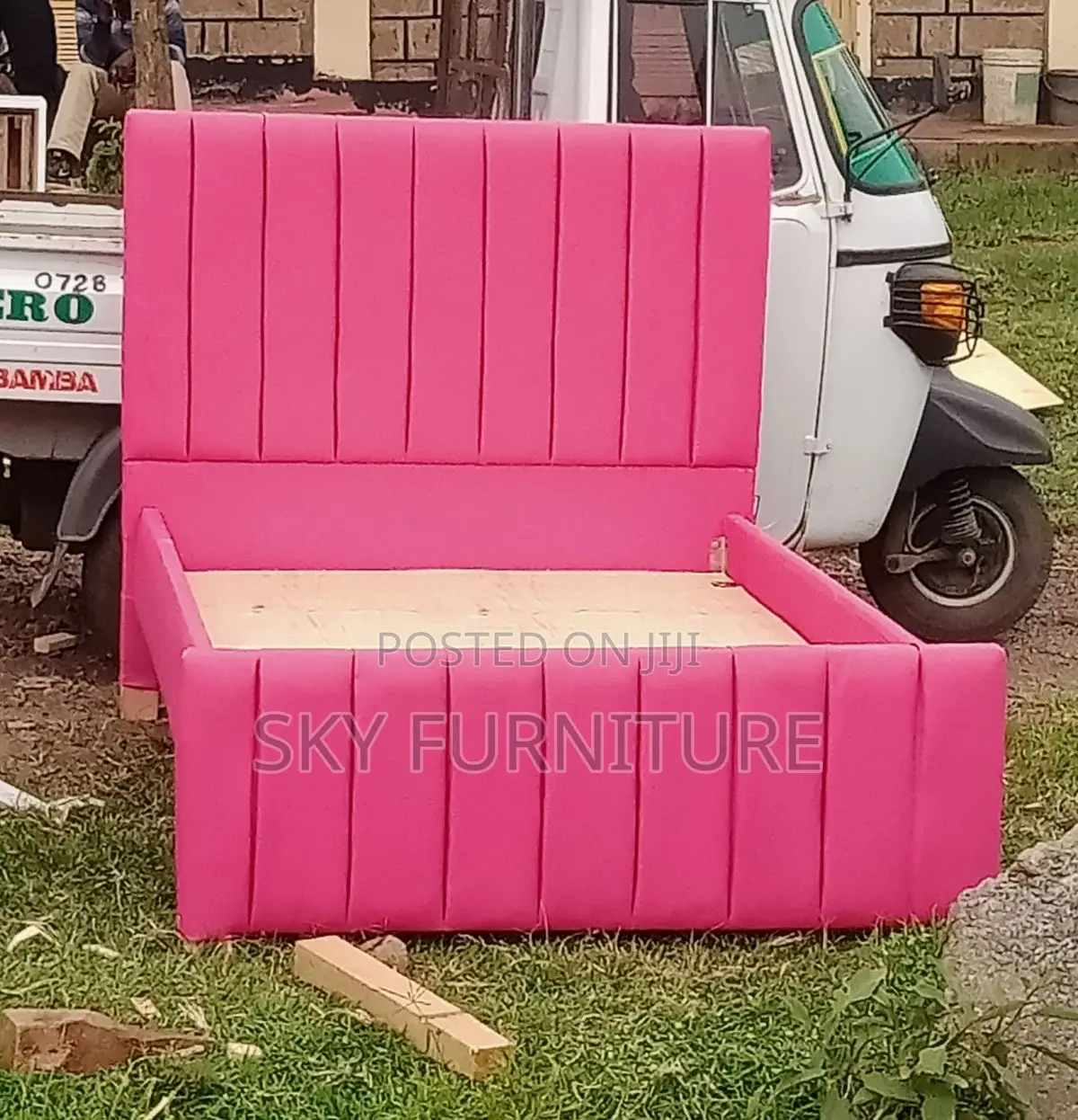 Baby Pink Double Bed Frame