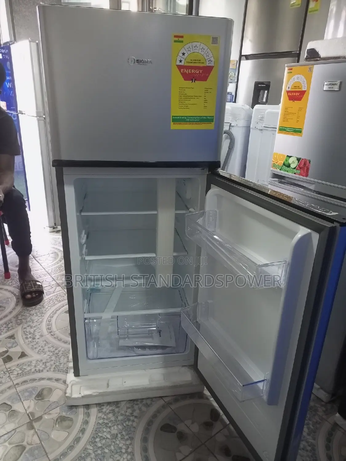113l Capacity Sigma Fridge Freezer Silver Fridge Double Door