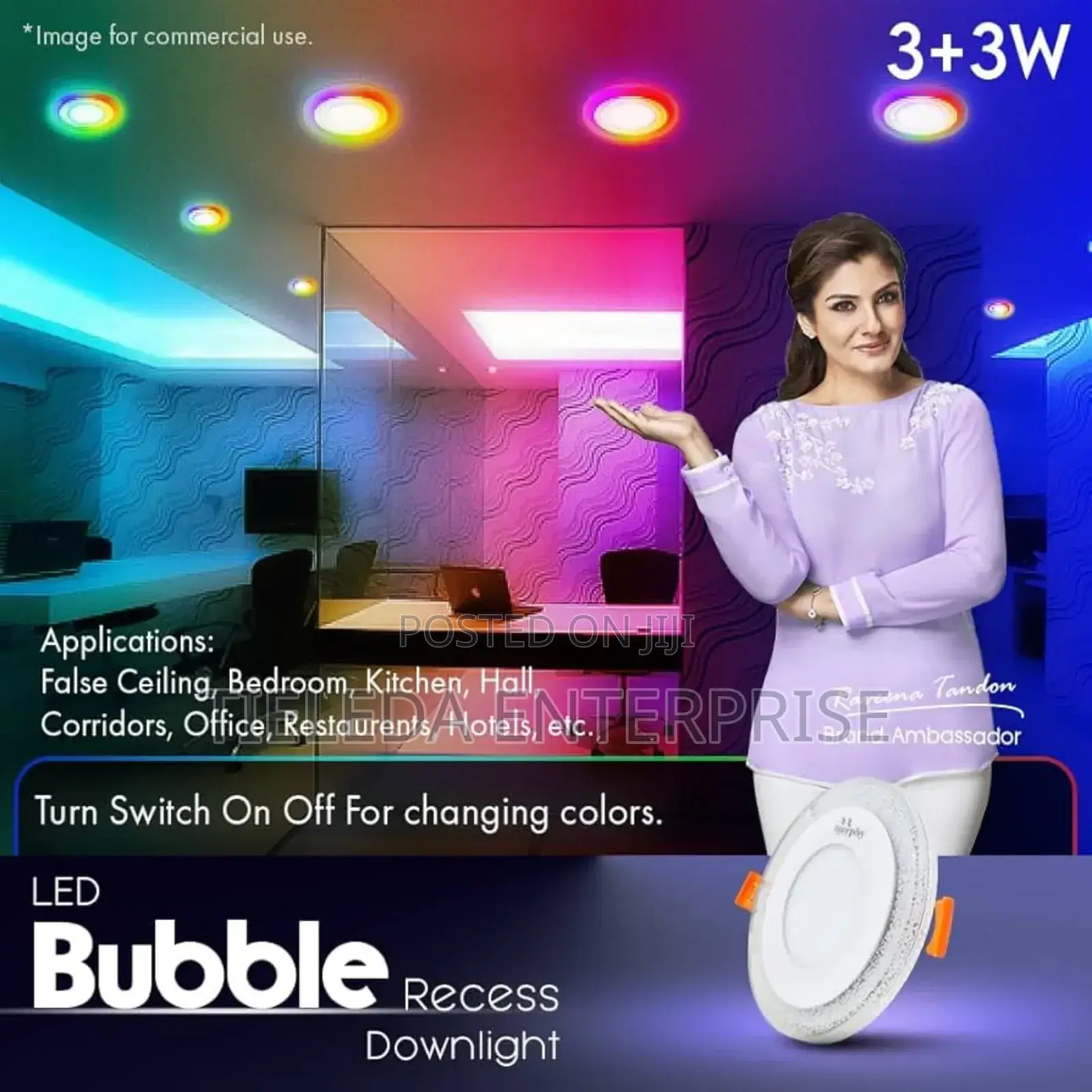 Rainbow 6w Muiti Color Glass Light