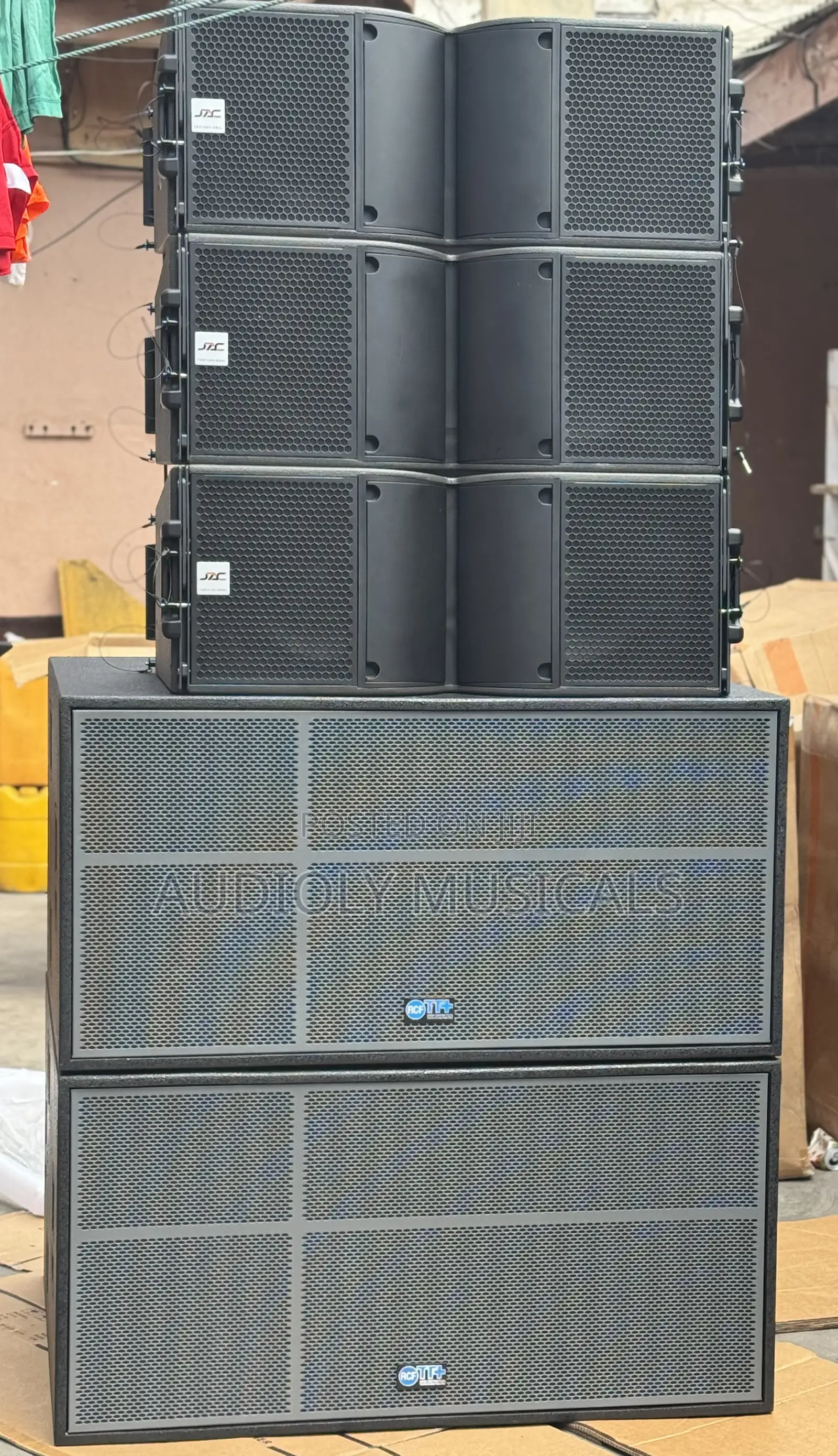 Full Set of RCF Bass and Jac Line Arrays 12- Inches and Rack