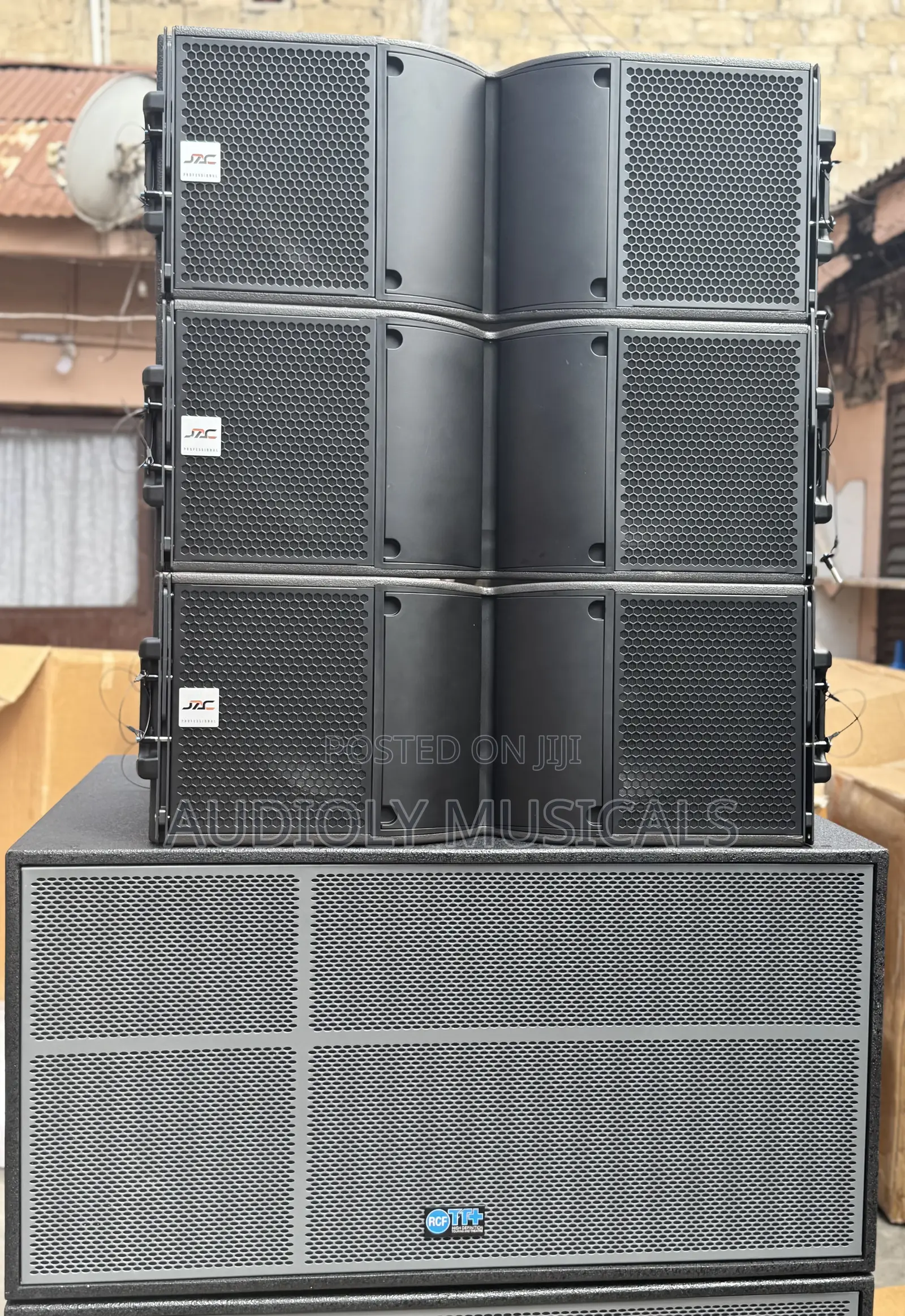 Full Set of RCF Bass and Jac Line Arrays 12- Inches and Rack