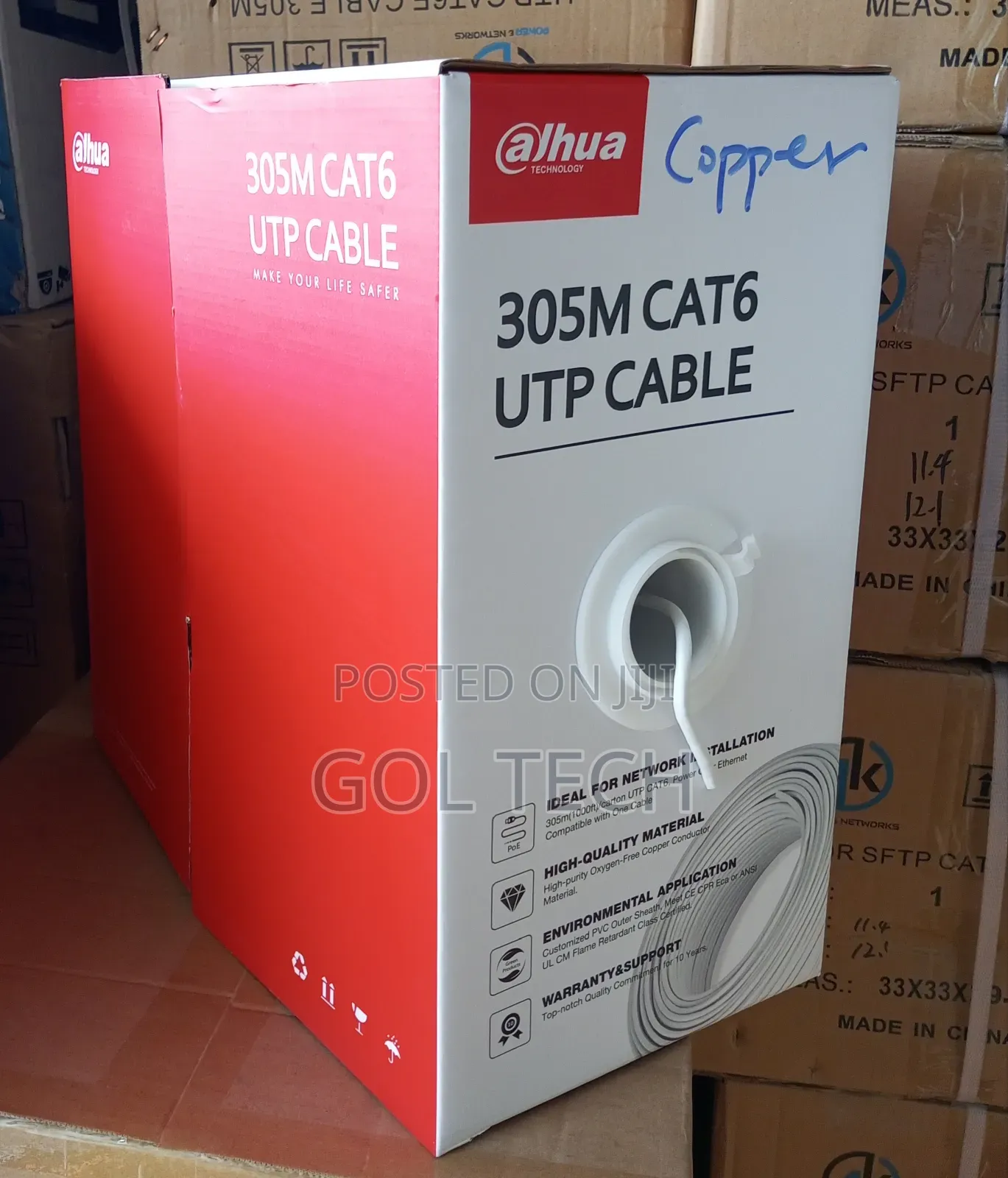 Dahua Cat6 Full Copper Cable 305m Utp Pfm920i-6un-C 1000ft