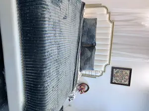 Dark Grey Striped Blanket With 2 Pillow Cases