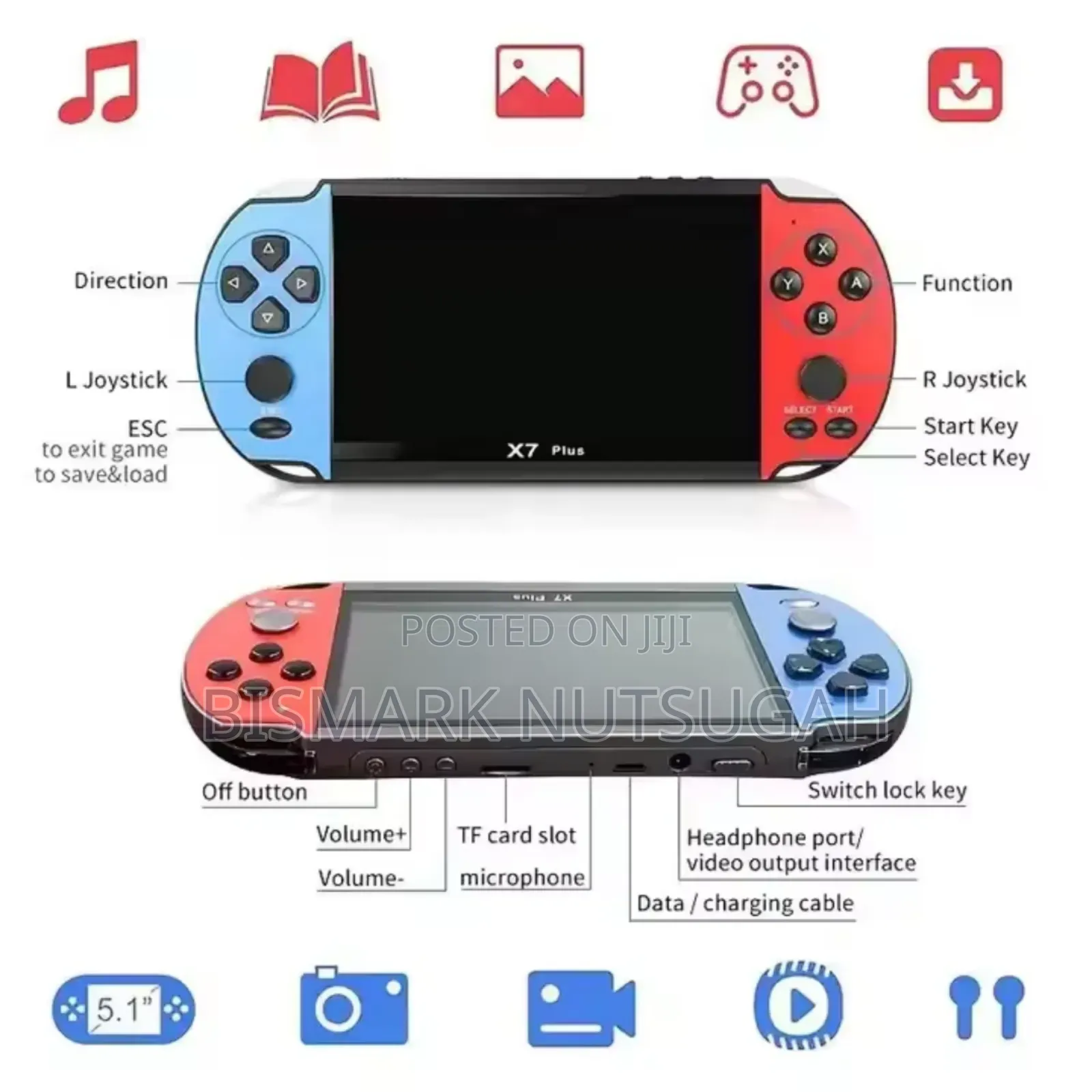 X7 Mp5 Video Games Console Player