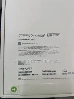 New Apple MacBook Pro 2024 M4 Pro 14-inch 24GB Apple M4 Pro SSD 512GB