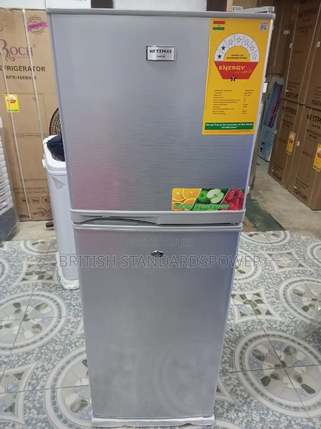 Fridge Freezer Westpool 4 Shelves 138liters Fridge
