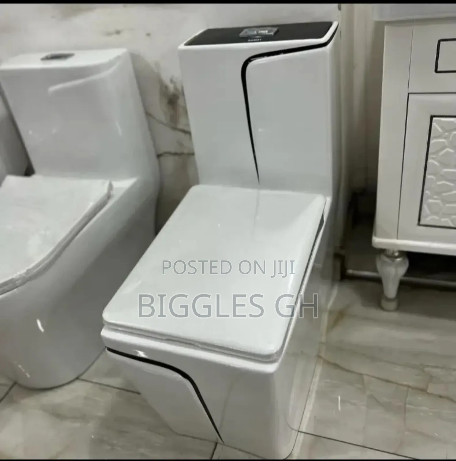 Black and White Designed Wc - White and Gold Wc