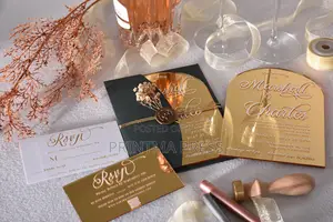 Gold Acrylic Wedding Invitations