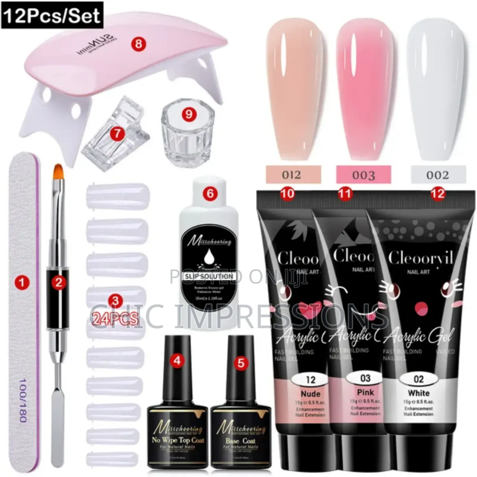 12pcs Polygel Nail Extension Kit 15ml