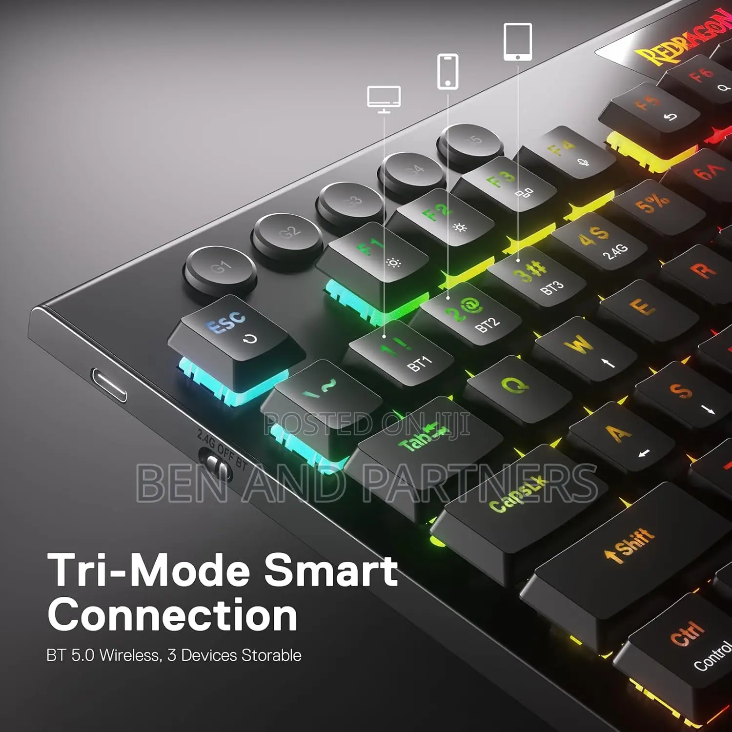 Redragon Wireless (2.4ghz, Bluetooth,Wired) Gaming Keyboards