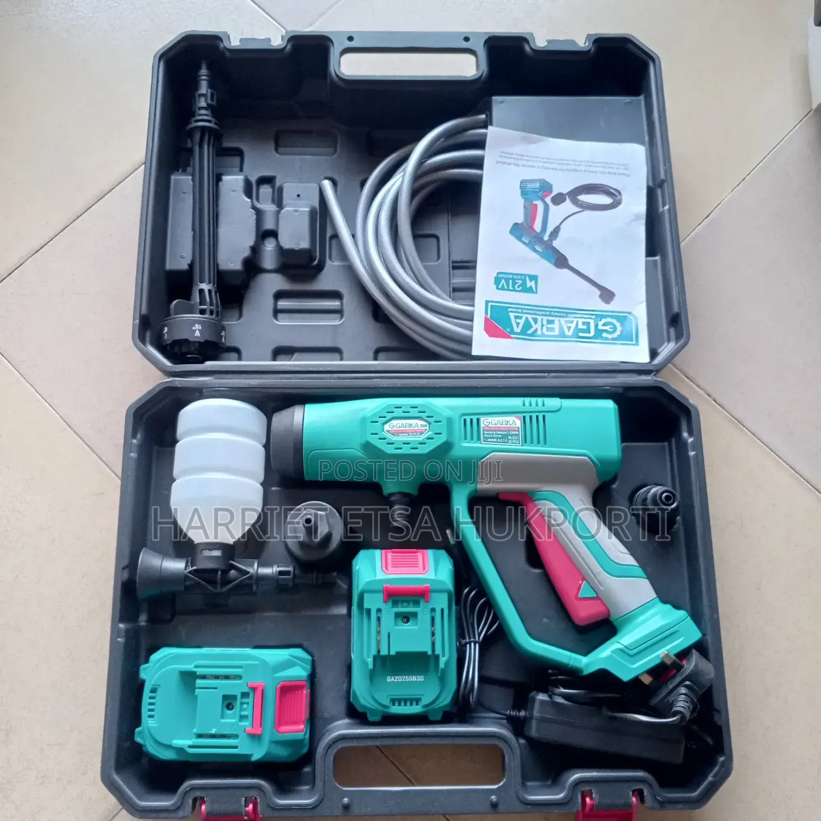 Bd New Cordless Car Washer Gun With 2 Batteries From Italy