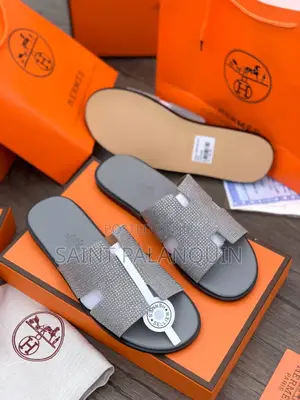 White Hermes Slippers