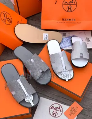 White Hermes Slippers