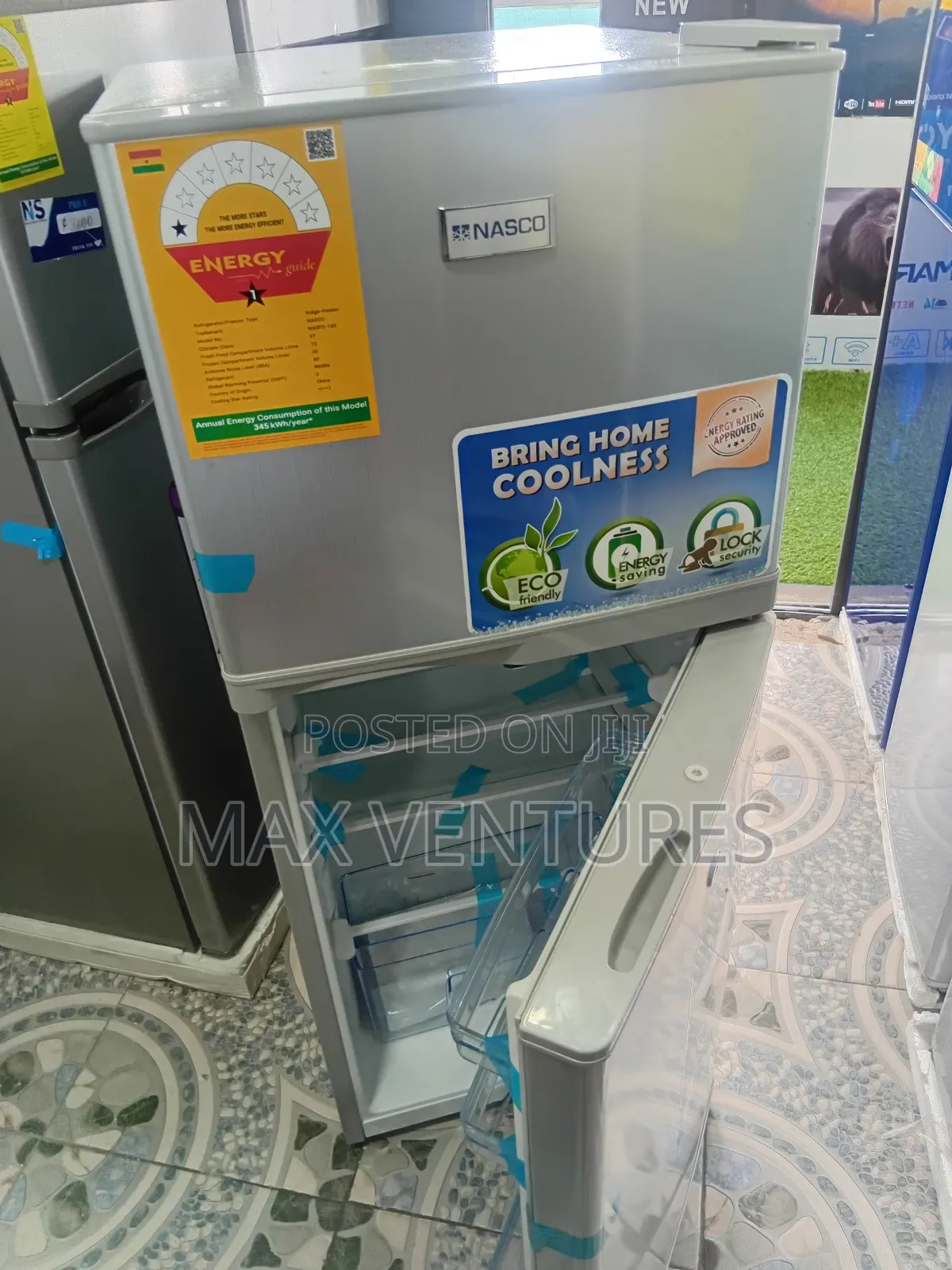 Deluxe Nasco Fridge Freezer Nasf2-14s 108l Energetic Set