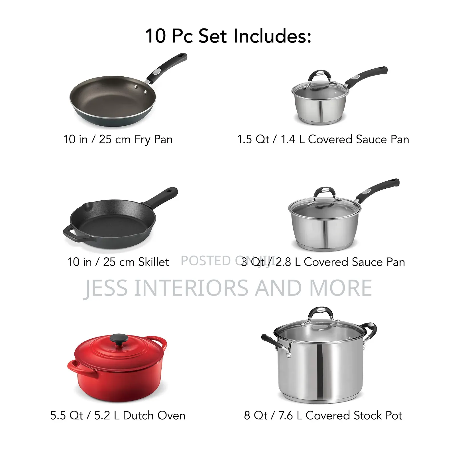 Tramontina 10-Piece Multi-Material Cookware Set