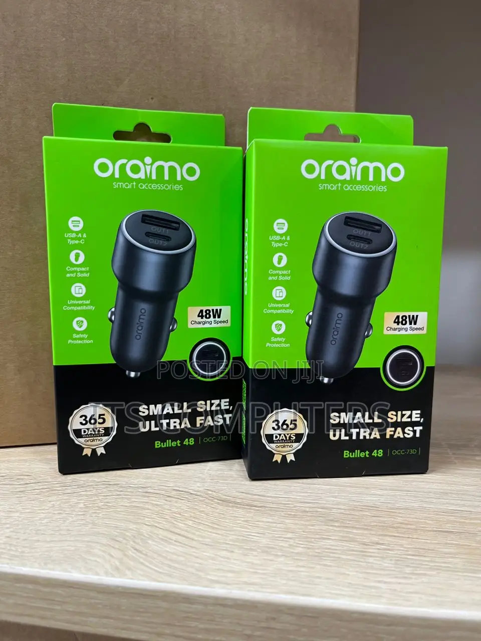 Oraimo Bullet 48w 2 in 1 Car Charger (Usb and Typec)