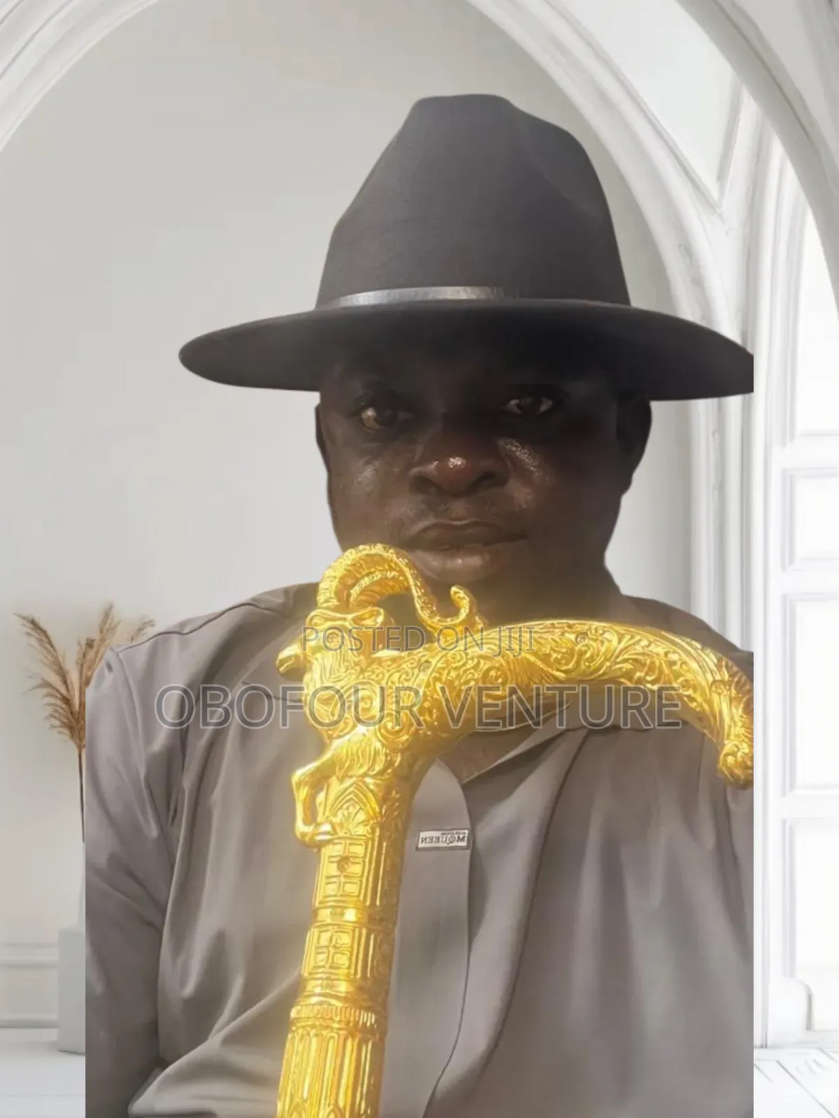 Golden Lion Head Fashion Walking Stick With Sword Inside 250