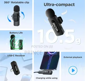 Boya by-V10 Microphone Wireless for iPhone 15/16, Android