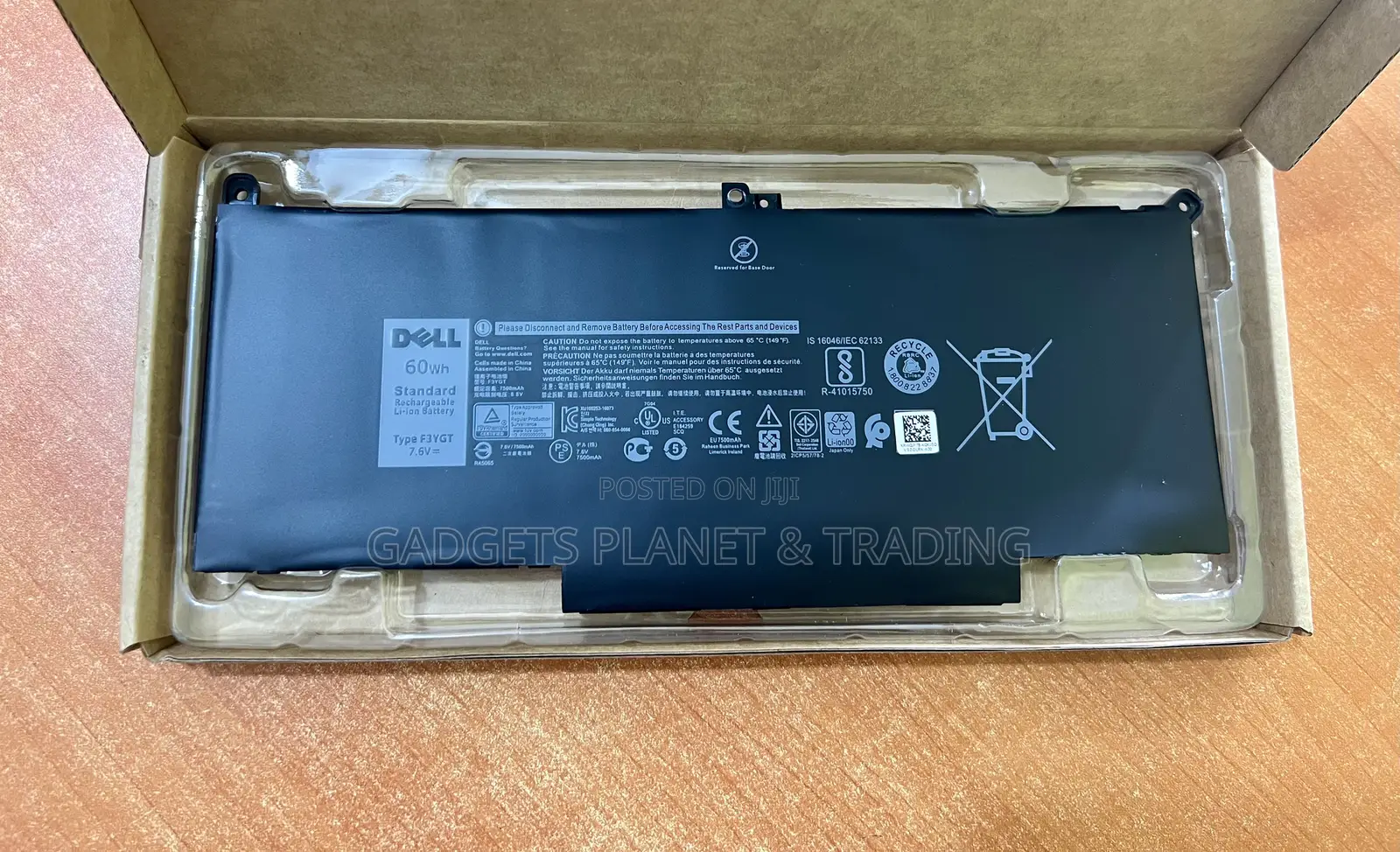 Dell F3ygt 7.6v 60wh 4-Cell Rechargeable Replacement Battery