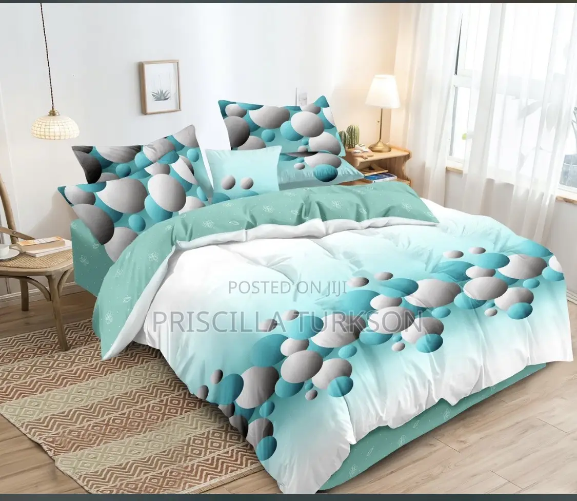 Sea Blue Bedsheets With Duvet