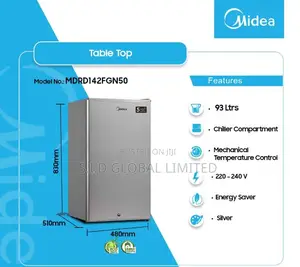 Midea Single Door in-Built Freezer White Retro Design Fridge