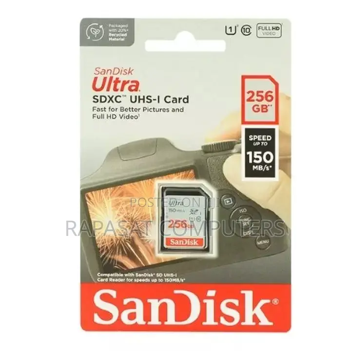 Sandisk 256gb Ultra Sdxc Uhs-i Card, 150mbps - Black
