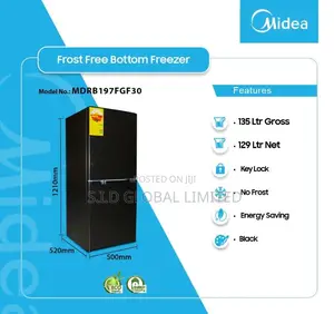 Midea 135ltrs Bottom Freezer Refrigerator Mdrb197fgf30