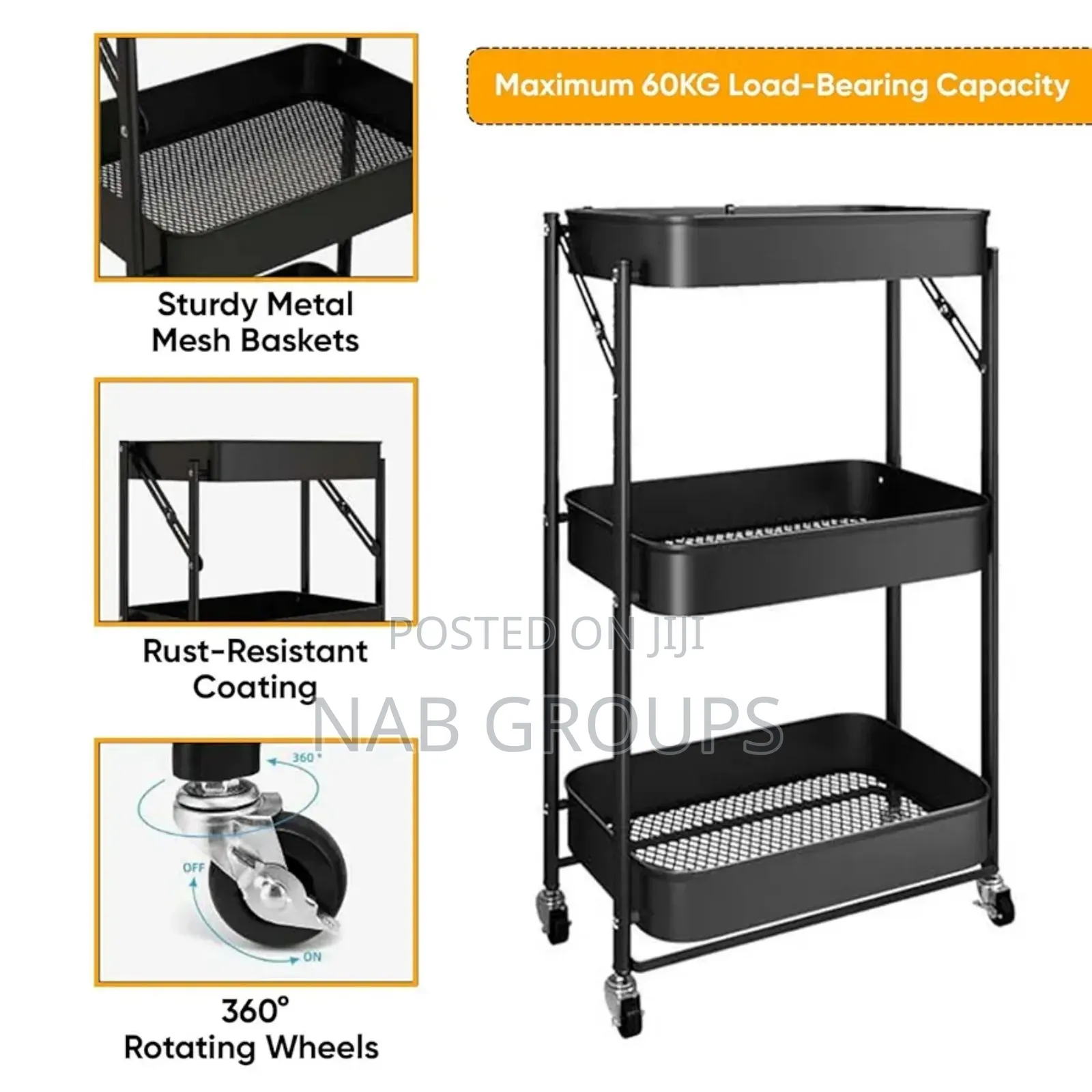 3 Tier Utility Trolley/ Cart