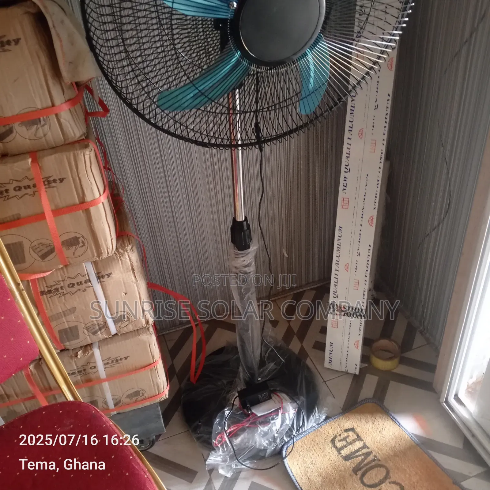 Solar Dc Stand Fan 12v 18 Inchs