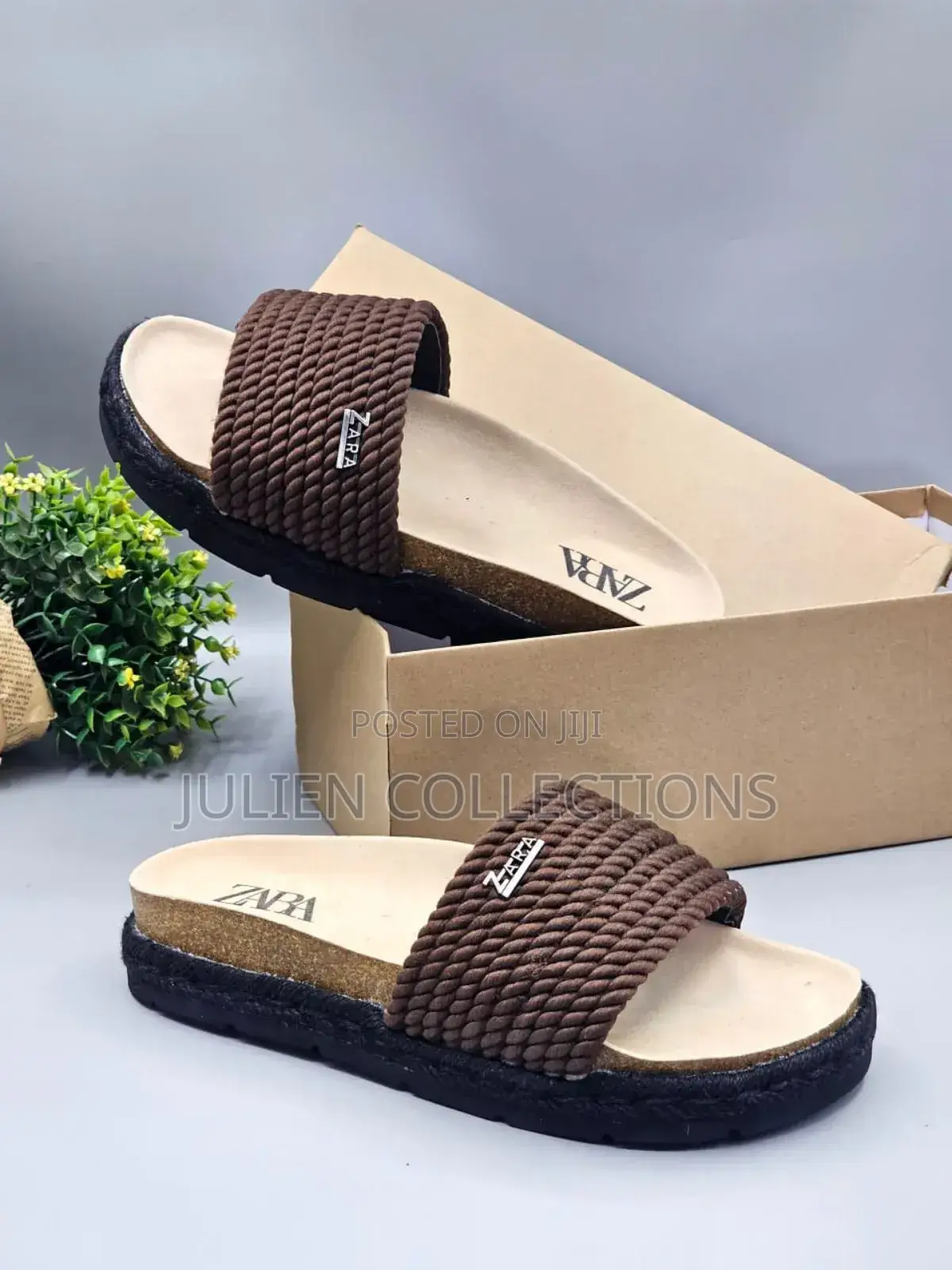Zara Sandals Coffee Brown and Black